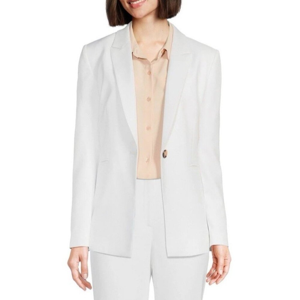 Alex Marie Suit Jacket Blazer 12 Light Gray Career Classic Single Button